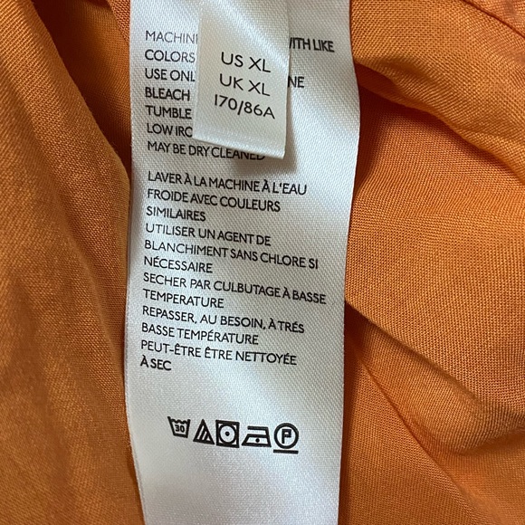 Anthropologie Maeve Pippa plaid pleated midi skirt Anthro size XL orange GUC - Picture 7 of 9